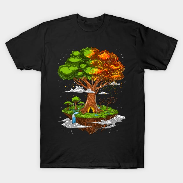 Buddha Tree Of Life T-Shirt by underheaven